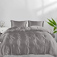 Vista 30 de Juego de funda de edredón tamaño individual de Linenwalas - De viscosa derivada del bambú, suave, transpirable, ligera, funda de edredón refrescante