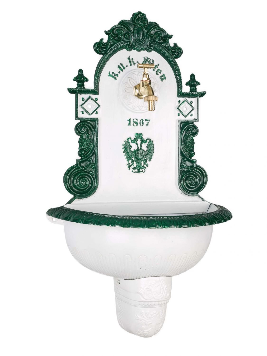 aubaho Fontaine Murale Fontaine Bassin 72cm Aluminium Jardin Fontaine Jardin de Style