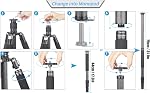 Tripode en fibre de carbone INNORATION RT75C Super Professional Tripod Monopod Heavy Duty Stand Support Low Gravity Center 360°Panoramic bille pour le numérique DSLR Caméra noir