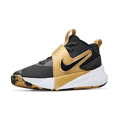 Nike Kids Team Hustle D 12 (big Kid) Kids Shoes Black/Black/Metallic Gold/White