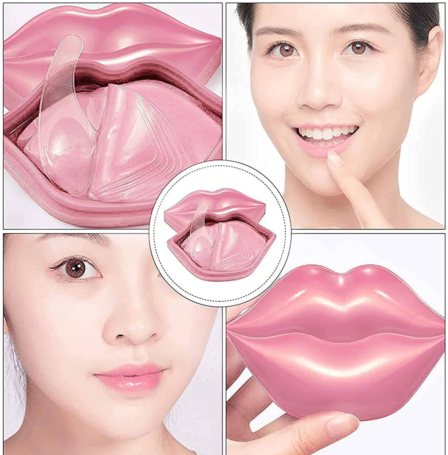Hydrating Lip Mask,Lip Sleep Mask 20 Pcs Reduces Lines and Restores Moisture, Effectively Nourishes Skin, Gel Treatment Plumping Care Products (Lip Mask-Pink) 2