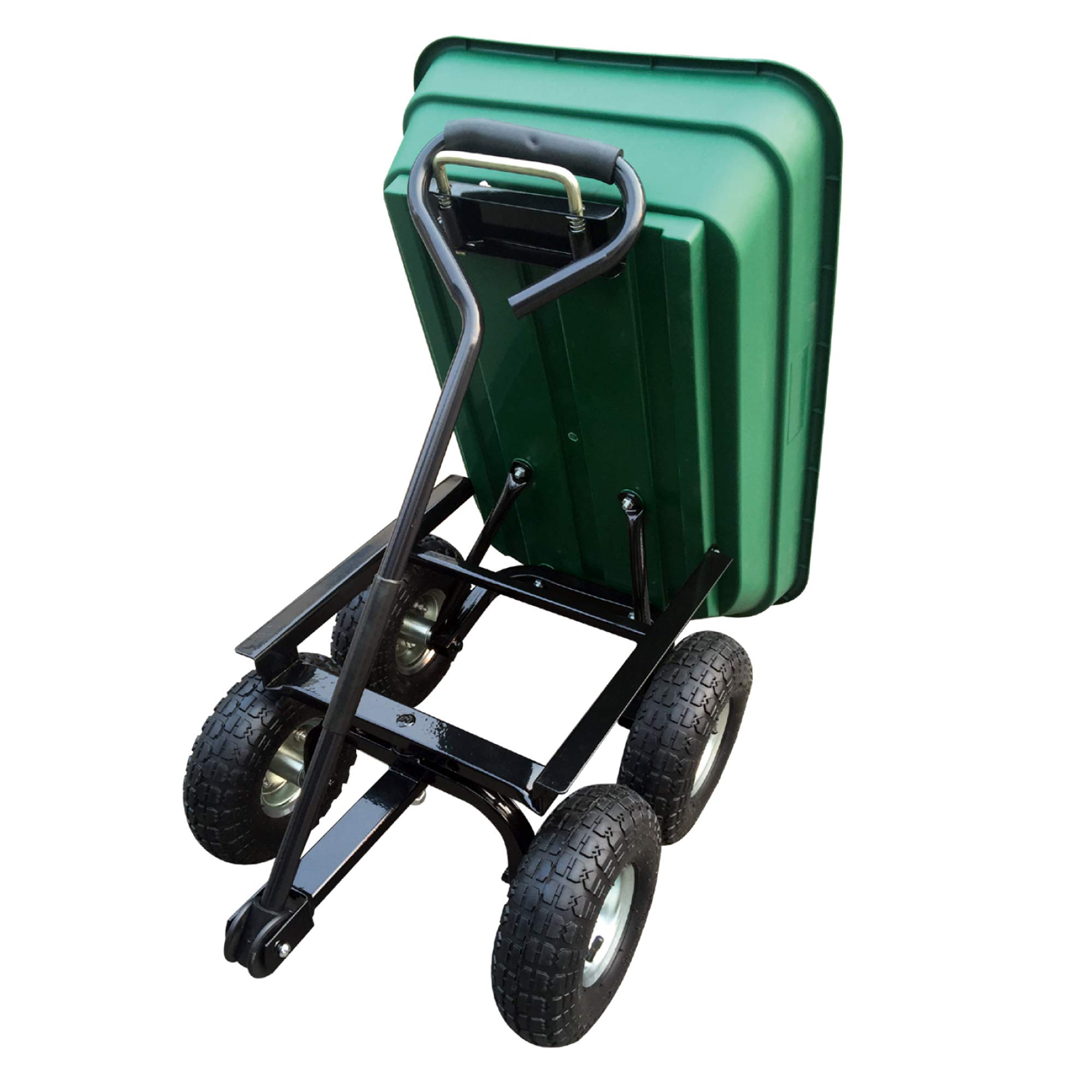 Herzberg Chariot de Jardin à Main 75 L HG8028-75, Capacité 200 Kg, Vert
