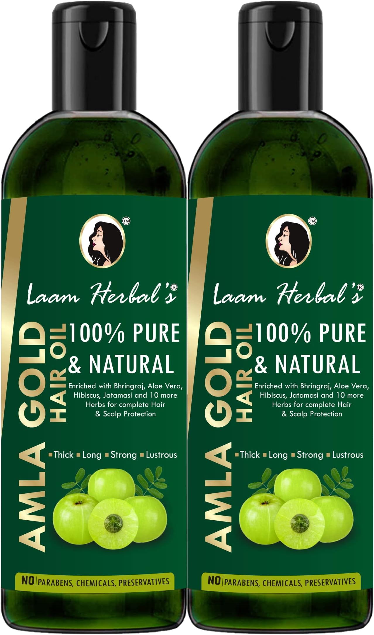 Laam Herbals Ayurvedic Amla Gold Hair Oil | For Long, Strong & Thick Hair- 200 ml