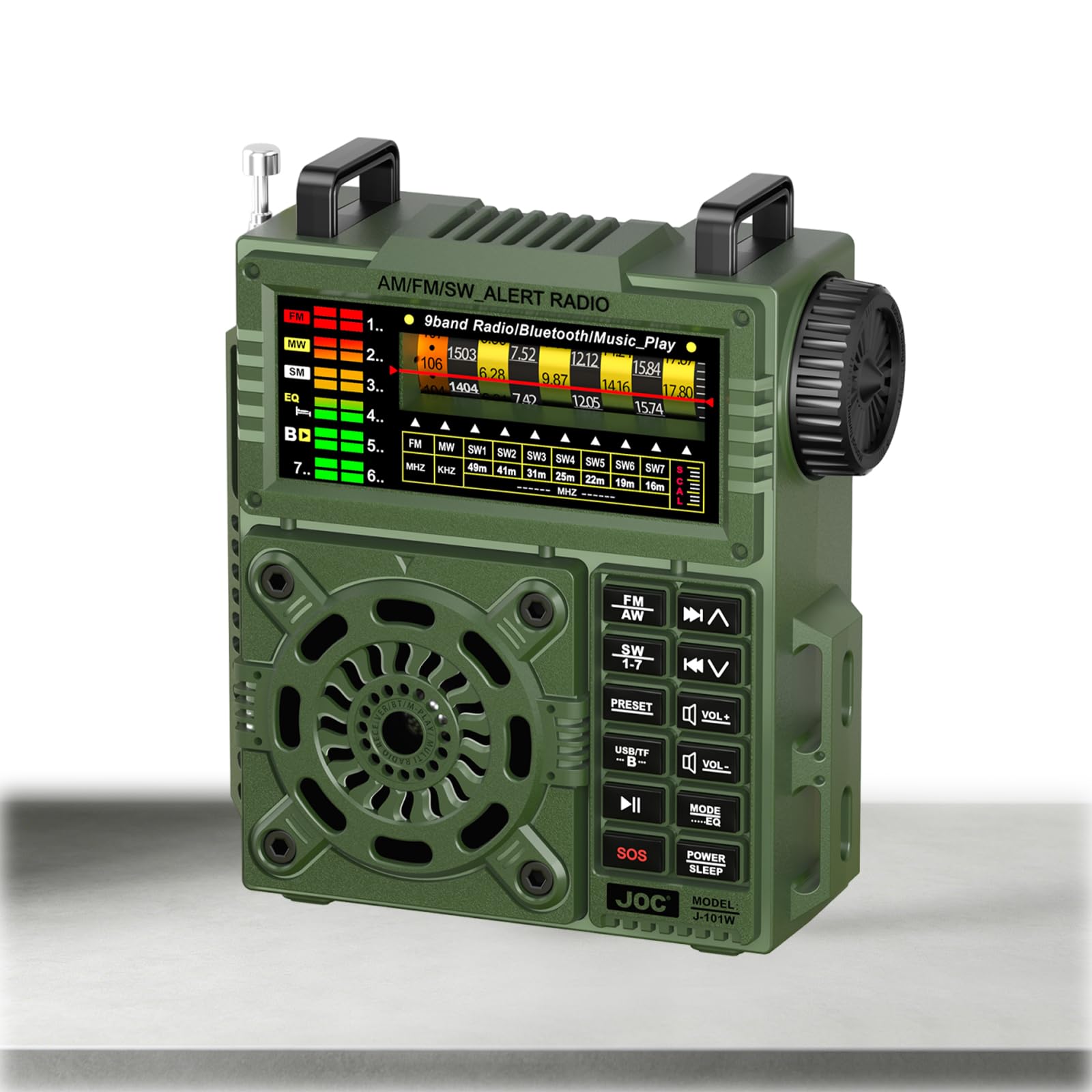 Ricevitore radio portatile multibanda con sintonizzatore antenna e batteria ricaricabile per uso esterno
