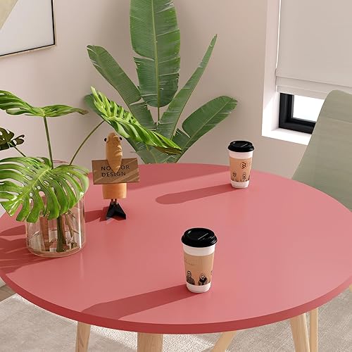 Miniatura 3 de YENHOME Papel tapiz de color rosa melocotón, papel tapiz extraíble para pared de dormitorio y baño, 17.7 x 118 pulgadas, papel tapiz autoadhesivo de