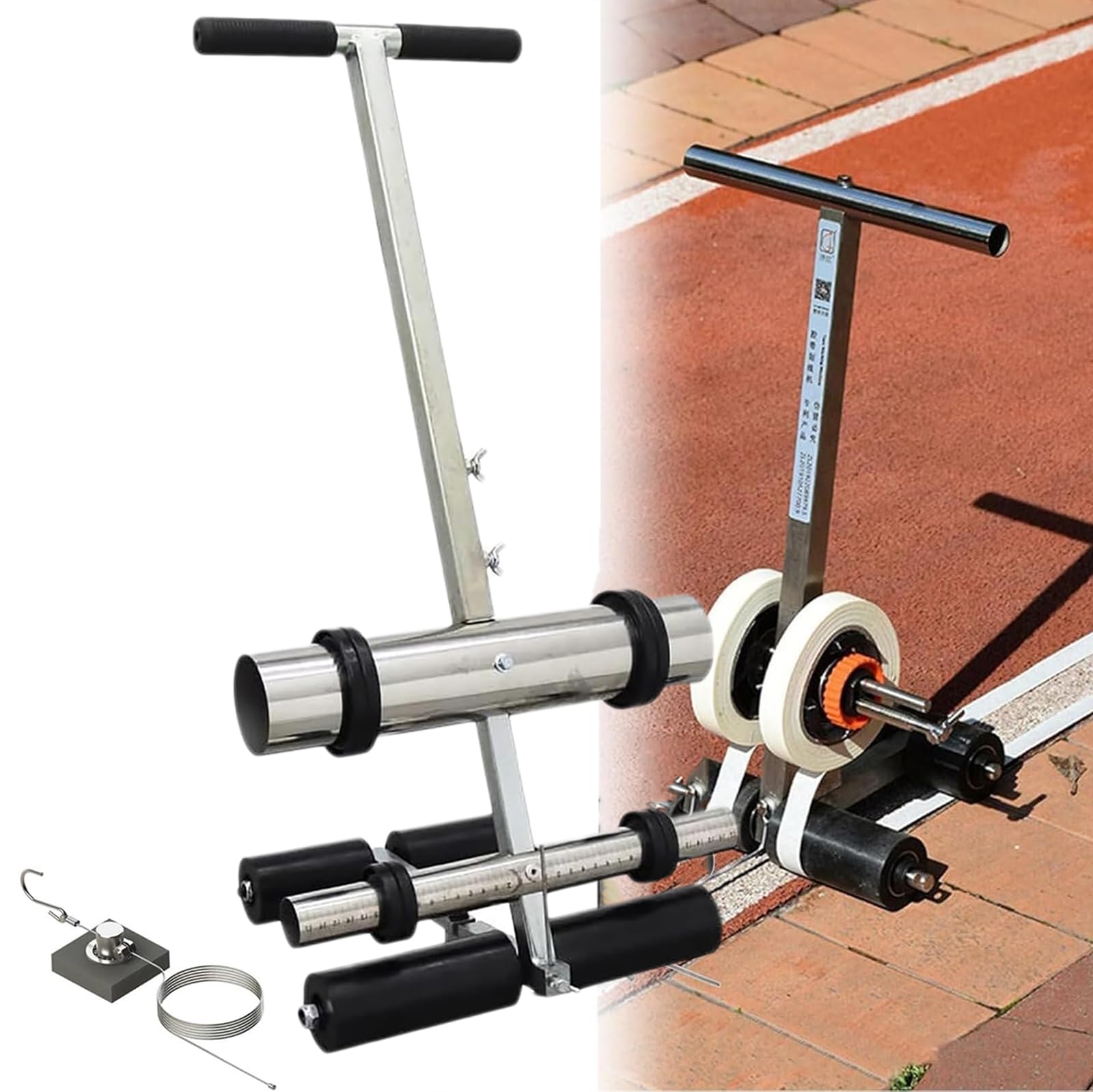 Ngary Manual Floor Tape Applicator, Hand Walk-Behind Floor/Line Marking Machine, Sports Counrt Floor Tape Applicator, Spacing Adjustable 4-28Cm, For Hospital, Gymnasium, School, Commercial