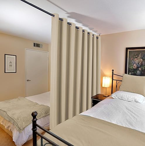 Miniatura 2 de H.VERSAILTEX - Cortinas opacas de lino para oscurecer el dormitoriosala de estar, 100 x 84 pulgadas para la puerta de cristal del patio, tela de