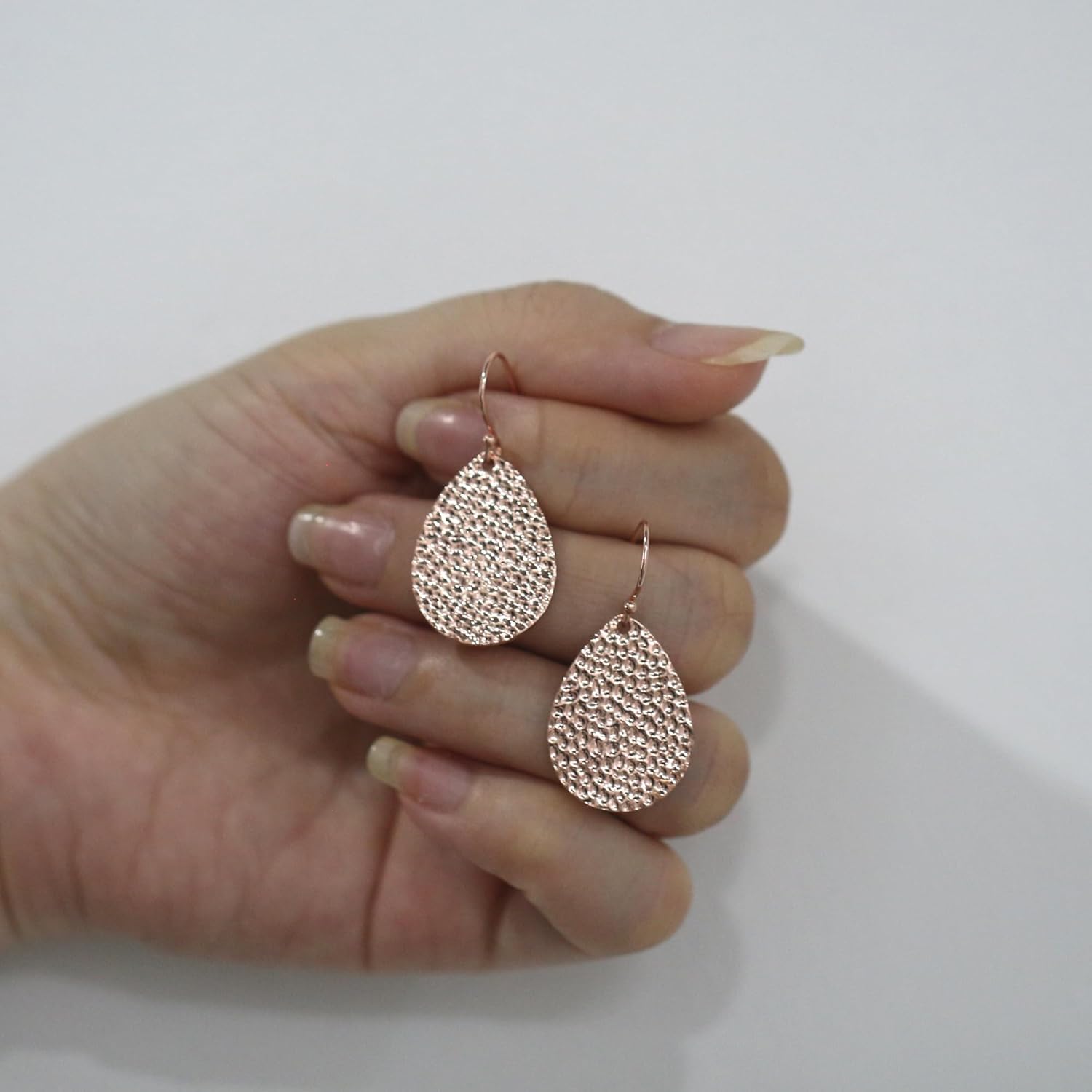 Bohemian Boho Handmade Hammered Teardrop Dangling Drop Earrings for Women, 925 Sterling Silver Hooks - Image 5