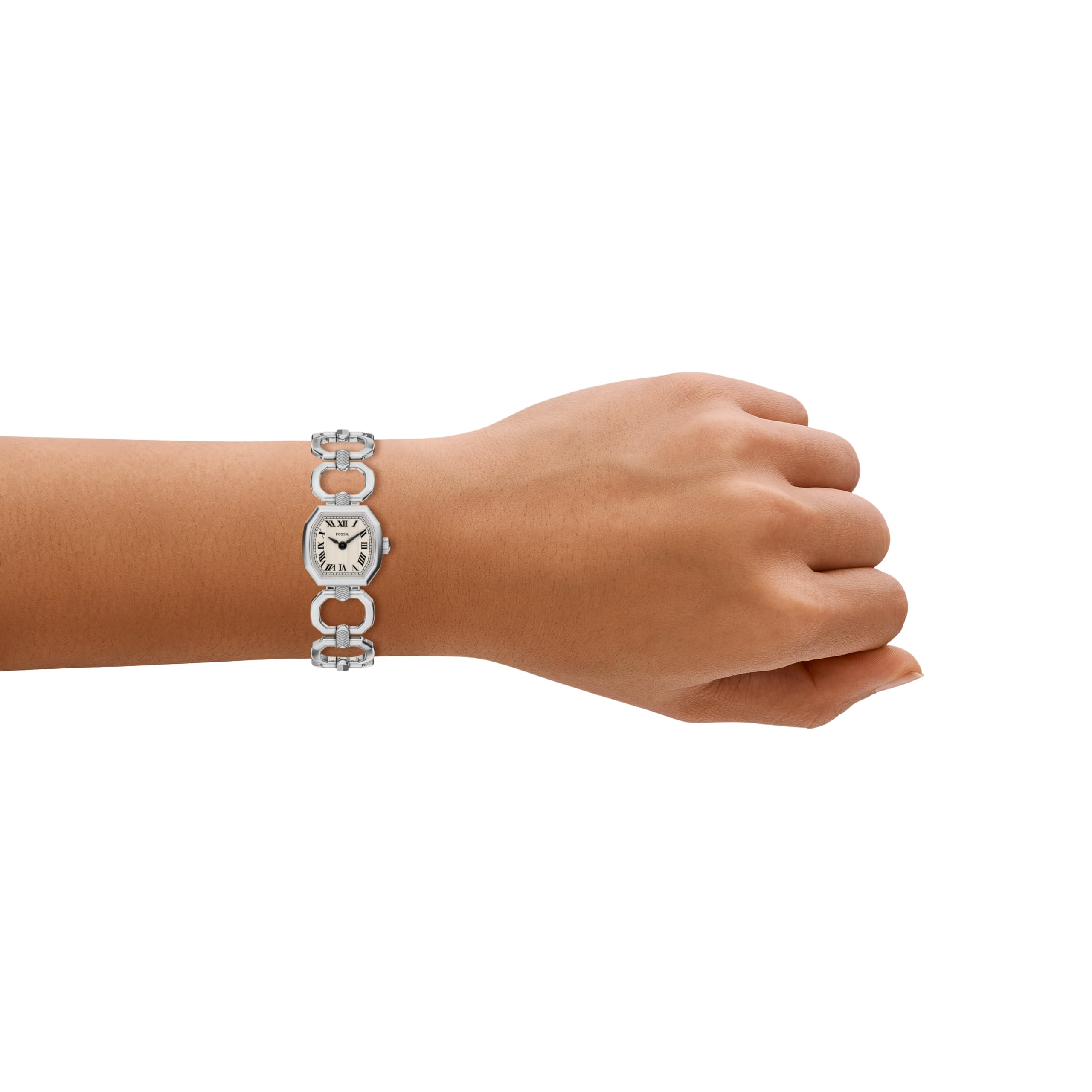 Fossil Harlow - Reloj de Pulsera de Acero Inoxidable de Tres manecillas para Mujer, Plateado, 20MM, Harlow