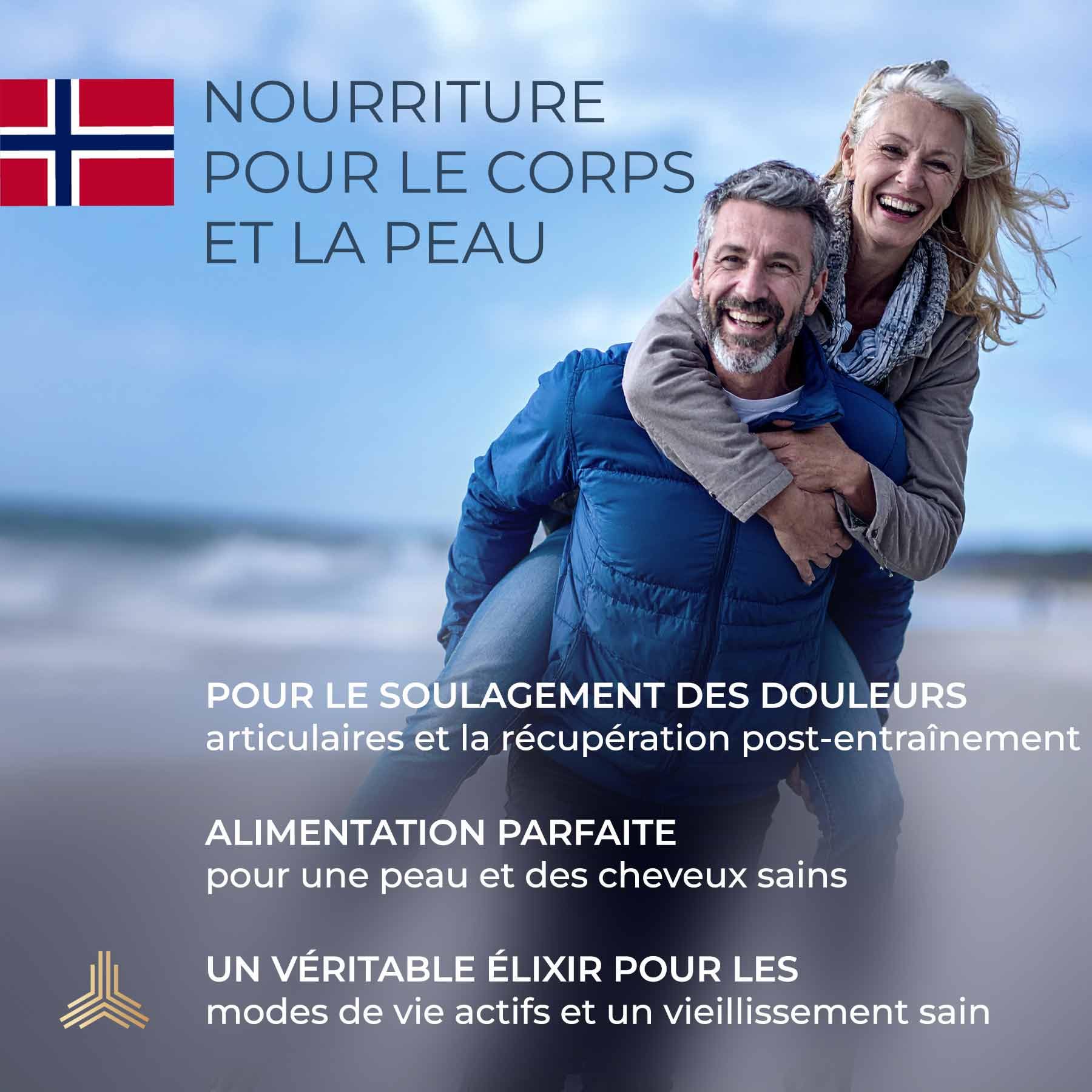 Nutriments Nordiques Collagène Marin Sauvage | Type I | 95% de Protéines | Pour les Articulations, les Muscles et les Os | Peau, Cheveux et Ongles | Cliniquement Testé | 300 g (2 Mois)