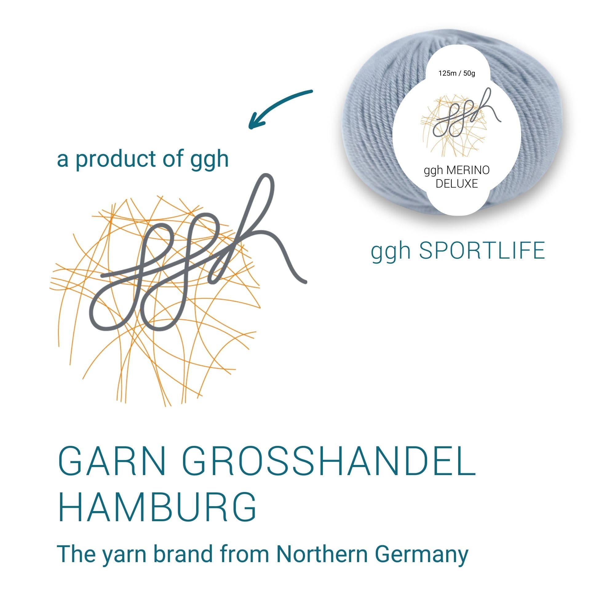 ggh Merino Deluxe zestaw 300 g (6 x 50 g), 100% wełna z merynosów, ekstrafina, do robienia na drutach, w wielu kolorach, kolor 006, jasnoszary