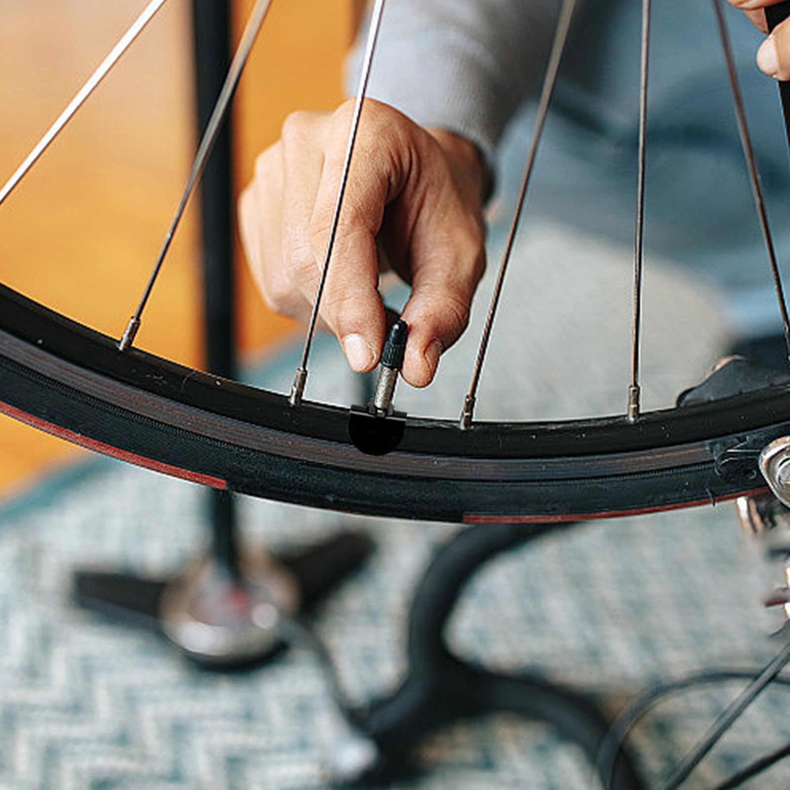Adhesivo para válvula de llanta de Bicicleta,Adhesivos para fijación de Boquilla de Aire de Bicicleta, Etiqueta engomada de la Junta de la Boquilla de Aire del 4X, Etiqueta engomada de la almoh