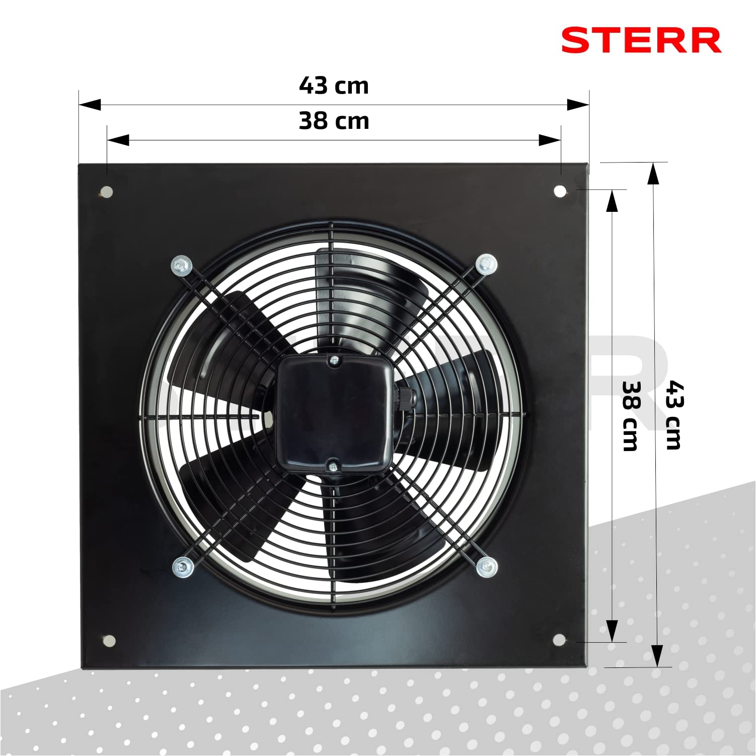 STERR Axialer Abluftventilator 300 mm Ventilator Wandventilator Industrieventilator - AXF300B