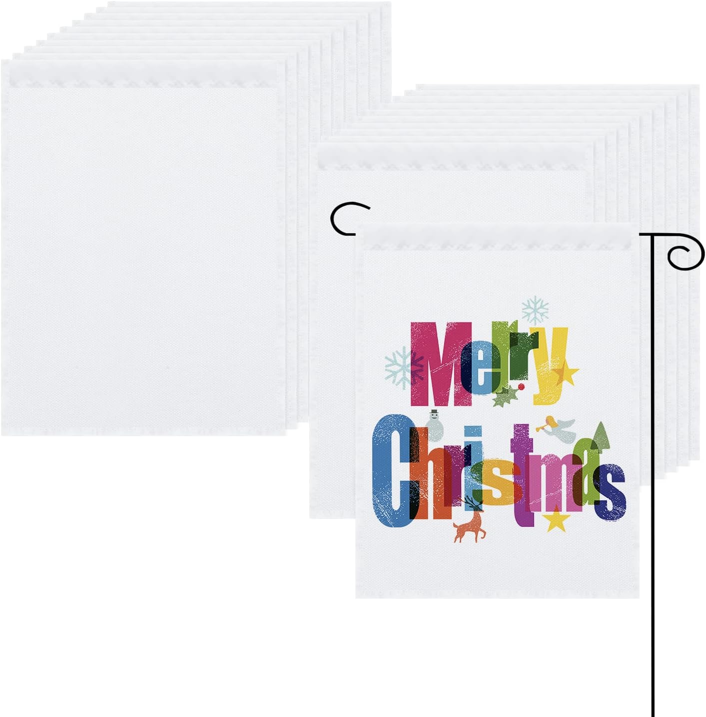 Amazon.com : Nsmykhg 36 Pack White Blank Garden Flags, Polyester ...