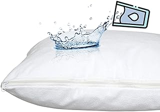 Wasserdichter Kissenbezug 25x25 cm -Baumwolle Kissen Schutzhülle - Kissenschoner mit Reißverschluss - Schutzbezug
