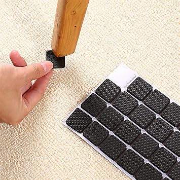 artharvaa retail Self Adhesive Square Felt Pads Non Skid Floor Protector Furniture Sofa Furniture Chair Balance Pad Noise Insulation Pad Floor Bumper Color: Black(16 pcs)