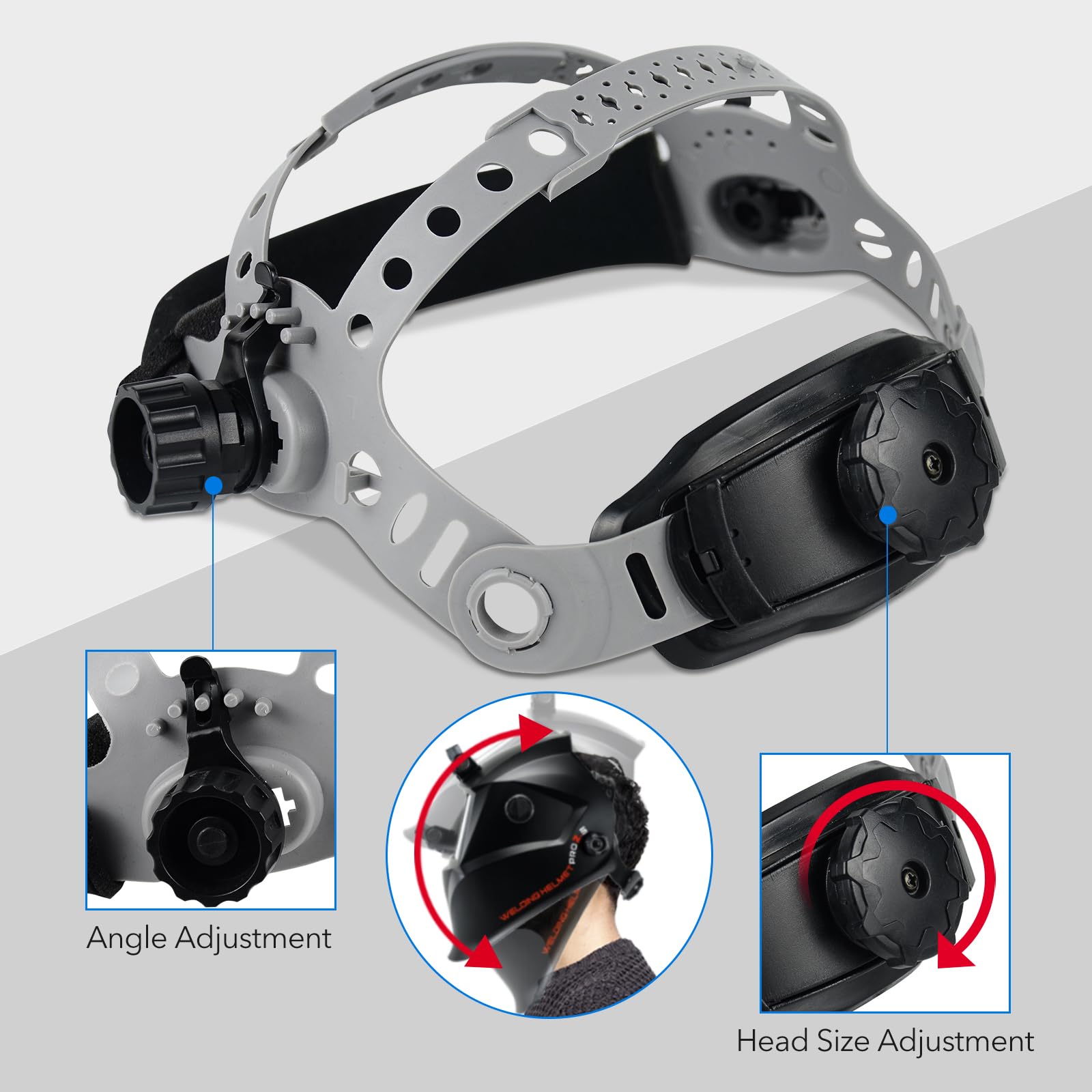 TRQWH Casco de soldadura de repuesto ajustable con banda para el sudor, accesorios para casco de soldadura para casco de soldadura de agujero cuadrado