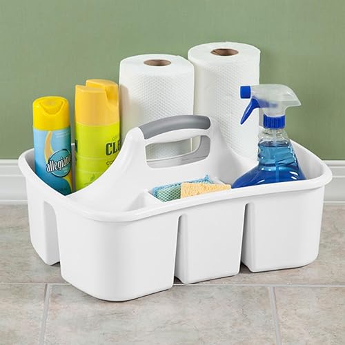 Miniatura 4 de Sterilite Divided Ultra Caddy, plástico, almacenamiento portátil para guardar el baño y suministros de limpieza, 5 compartimentos grandes y asa,