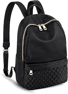 Zaino da viaggio per donna Tessuto nylon impermeabile trapuntato Grande capacità Comoda borsa multiuso Chiusura in metallo