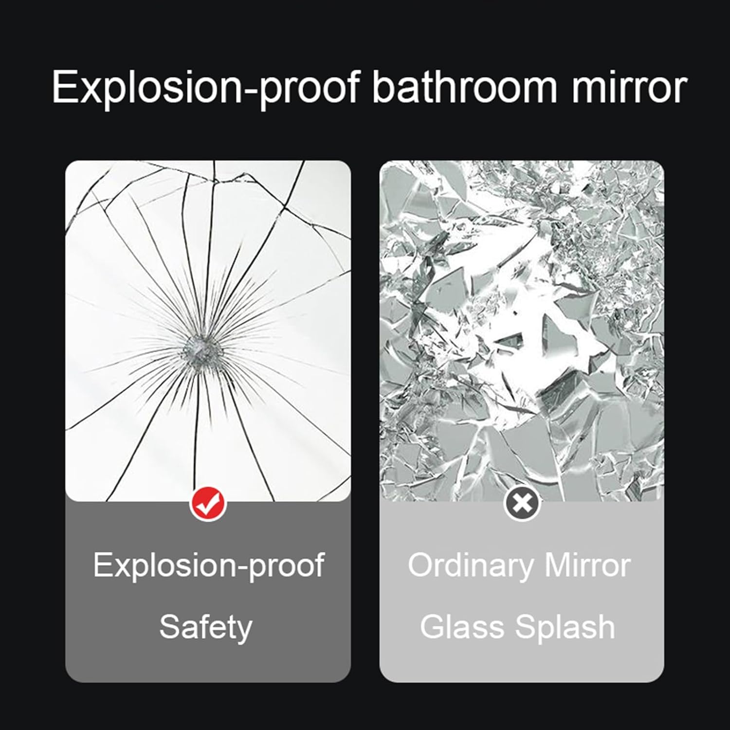 Wall Mounted Corner Mirror, Oval Bathroom Mirror with Aluminum Frame, HD, Explosion Proof, Swivel Corner Mirror with Bracket, Adjustable Angle,Black, Gold, White(Size:35x60cm,Color:Black)