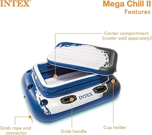 Miniatura 4 de Intex Mega Chill II - Flotador inflable para 72 latas con tapa, paquete de 2