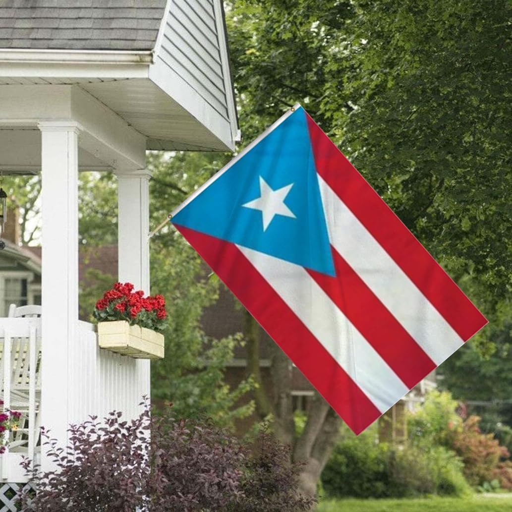 Light Blue Puerto Rico Flag 6x10FT,Heavy Duty 100D Polyester,Vivid Colors,Puerto Rican PR National Flags with 2 Brass Grommets for Indoor Outdoor.