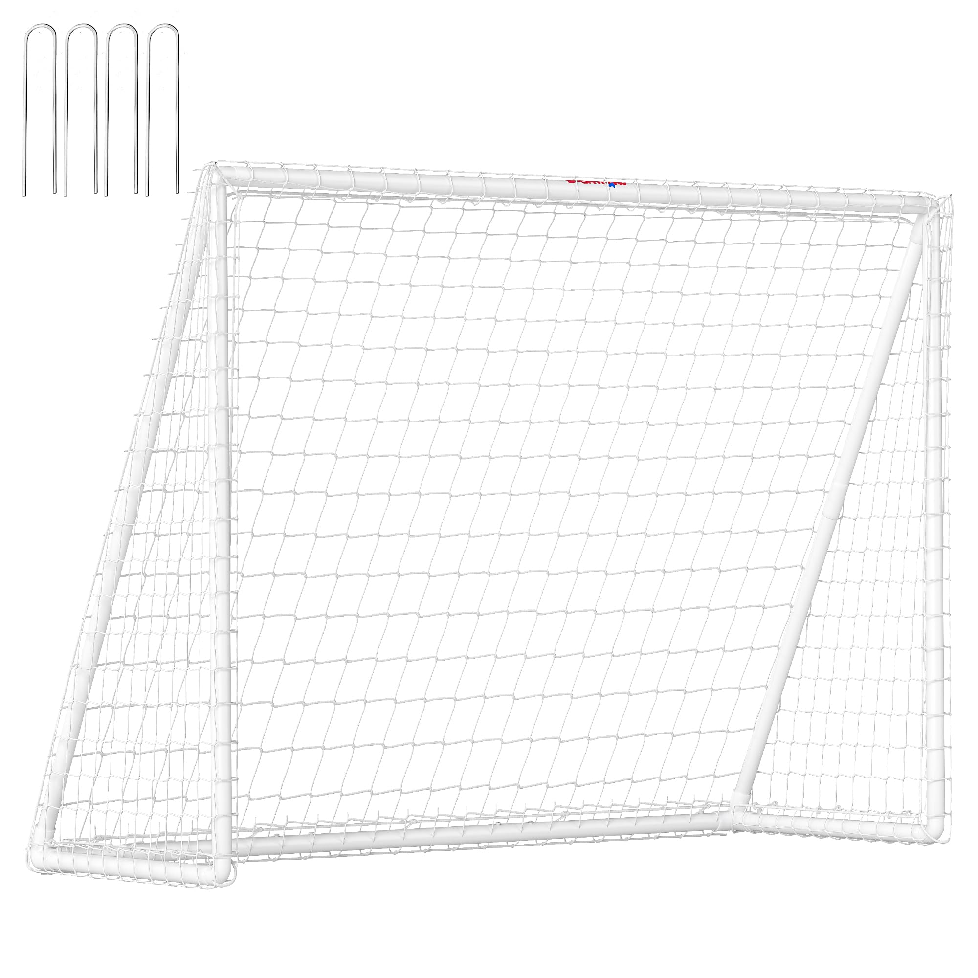 SPORTNOW Fußballtor für Jugendliche & Erwachsene wetterfestes standfestes Fußball Tor mit Netz, Erdhaken, Outdoor Torwand für Garten, Park, Strand