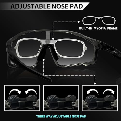 Miniatura 6 de Gafas de ciclismo fotocromáticas para hombres y mujeres, UV400 gafas de sol deportivas para MTB, equitación, correr, pesca, béisbol