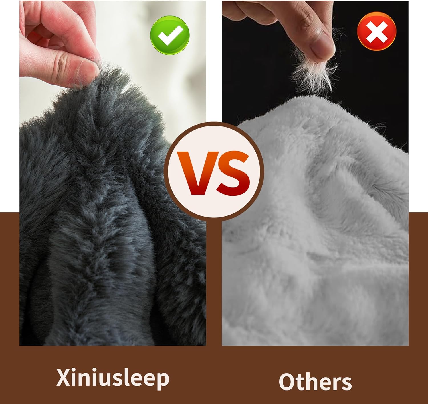 Thick Bubble Faux Fur Heated Blanket Electric Blanket 62"x84", Soft Faux Rabbit Fur Heating Blankets with Overheat Protection, 12 Time Settings, 5 Heating Level, Machine Washable (Grey) - Image 6