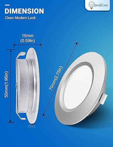 Miniatura 2 de JandCase Luces LED para interior de caravana, luces de techo empotradas de 12 V, luces LED empotrables de 5 W, luz blanca diurna de 5000 K, focos