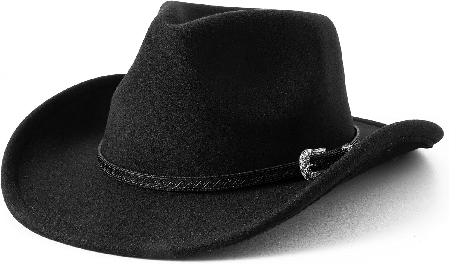 JOYEBUY Kids Western Cowboy Hat for Boys Girls Classic Fedora Hat Felt Cowboys Hats with Leather Buckle - Image 2