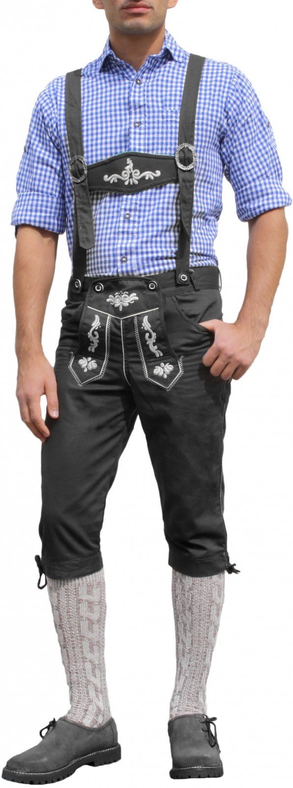 German Wear Spodnie jeansowe z szelkami
