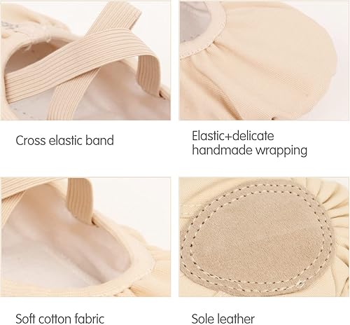 Miniatura 5 de Zapatos de ballet para mujeres y niñas, zapatos de ballet para mujer, zapatos de baile de lona, zapatos tipo ballet zapatos de yoga.