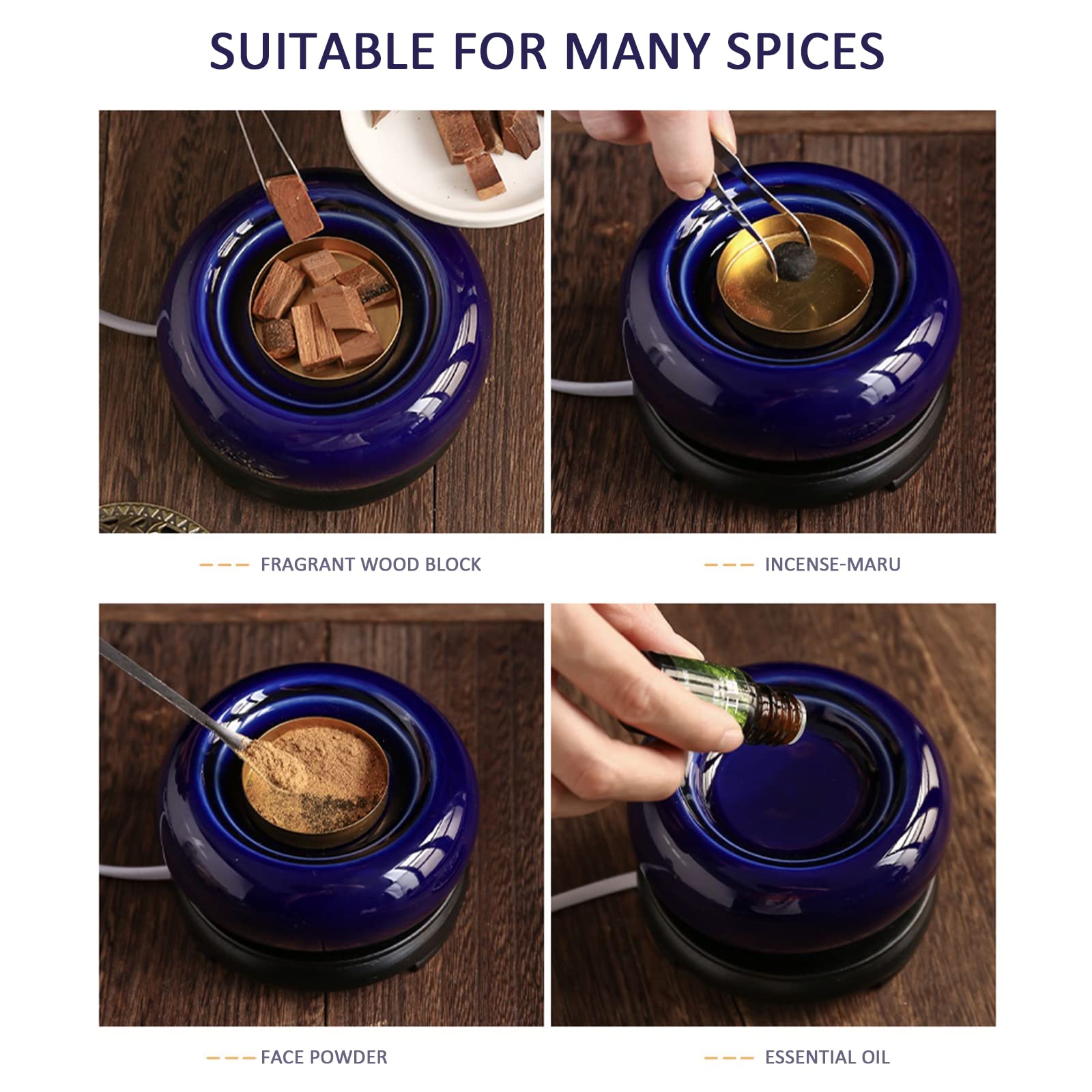 MIQXUAN Diffusore di Oli Essenziali, Bruciatore di Olio Essenziale Forno per Aromaterapia in Ceramica A Temperatura Regolabile Bruciatore per Aromaterapia Decorativo per Regalo di Nozze di Compleanno