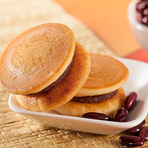 Miniatura 2 de TXDYNLLK Dorayaki - Panqueques de pasta de frijoles rojos, dulces asiáticos tradicionales y dulces, paquete de 10 delicias de postres japoneses para
