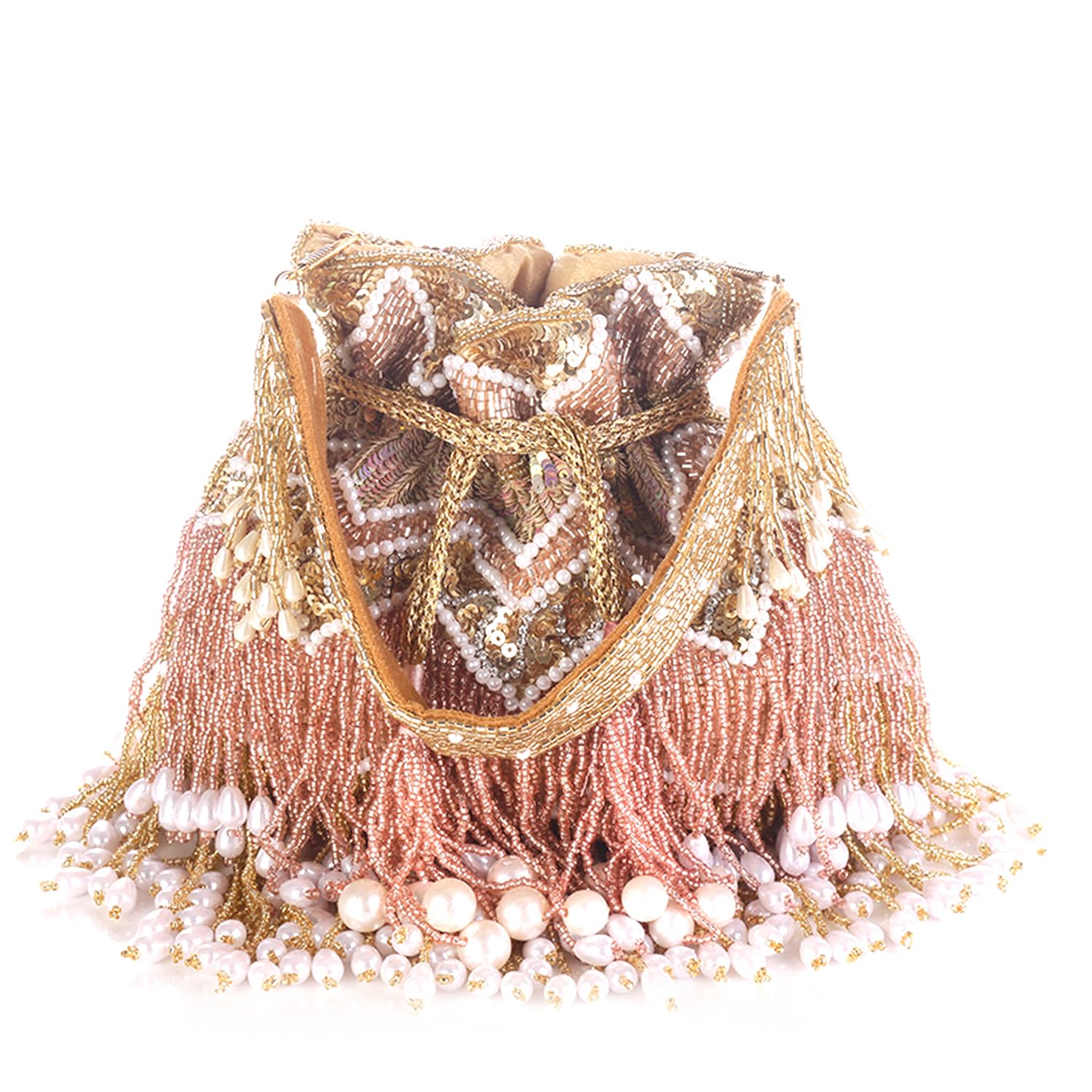 swisni rose gold designer jhallar potli bag-picture-9