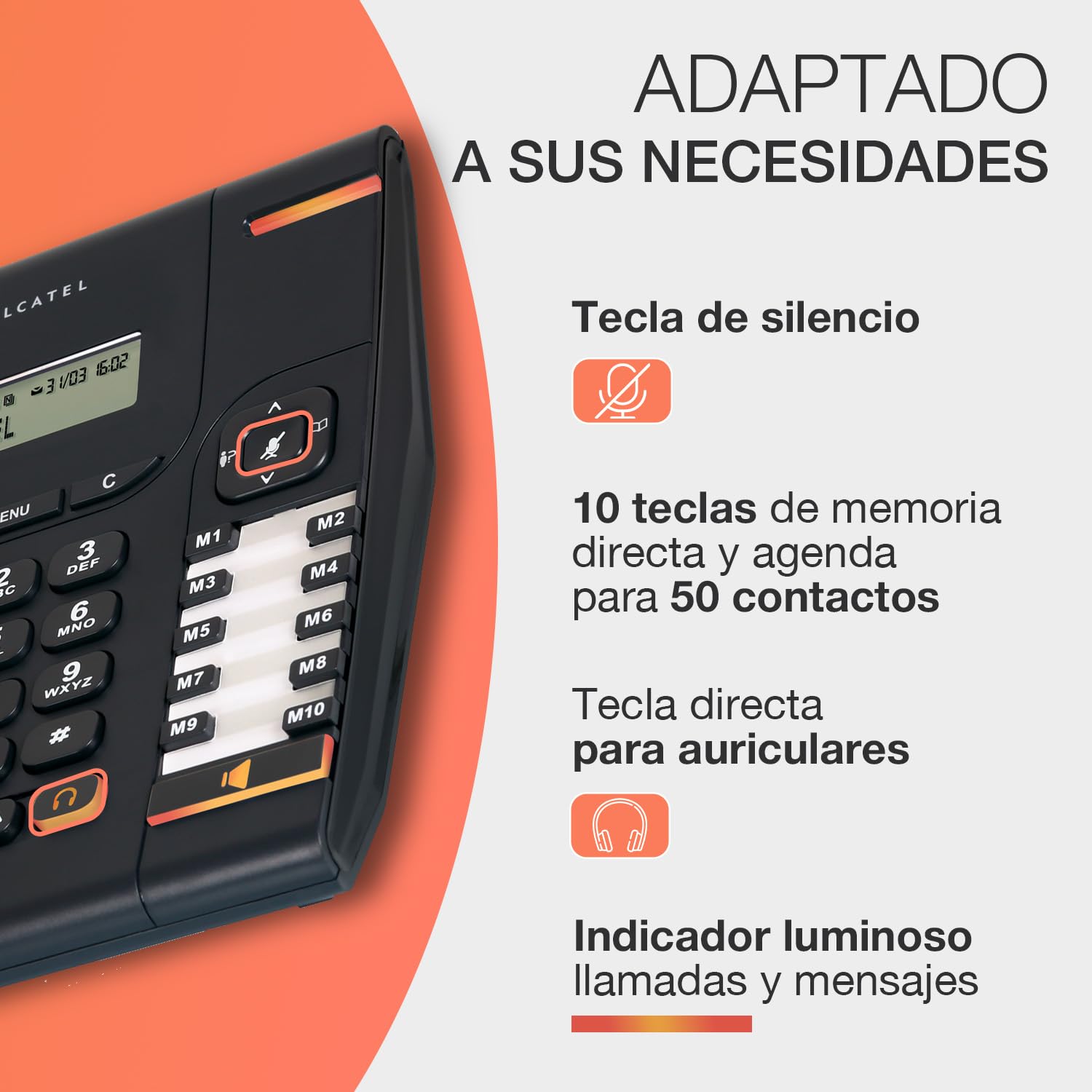 Alcatel Temporis 580 Teléfono Fijo Negro