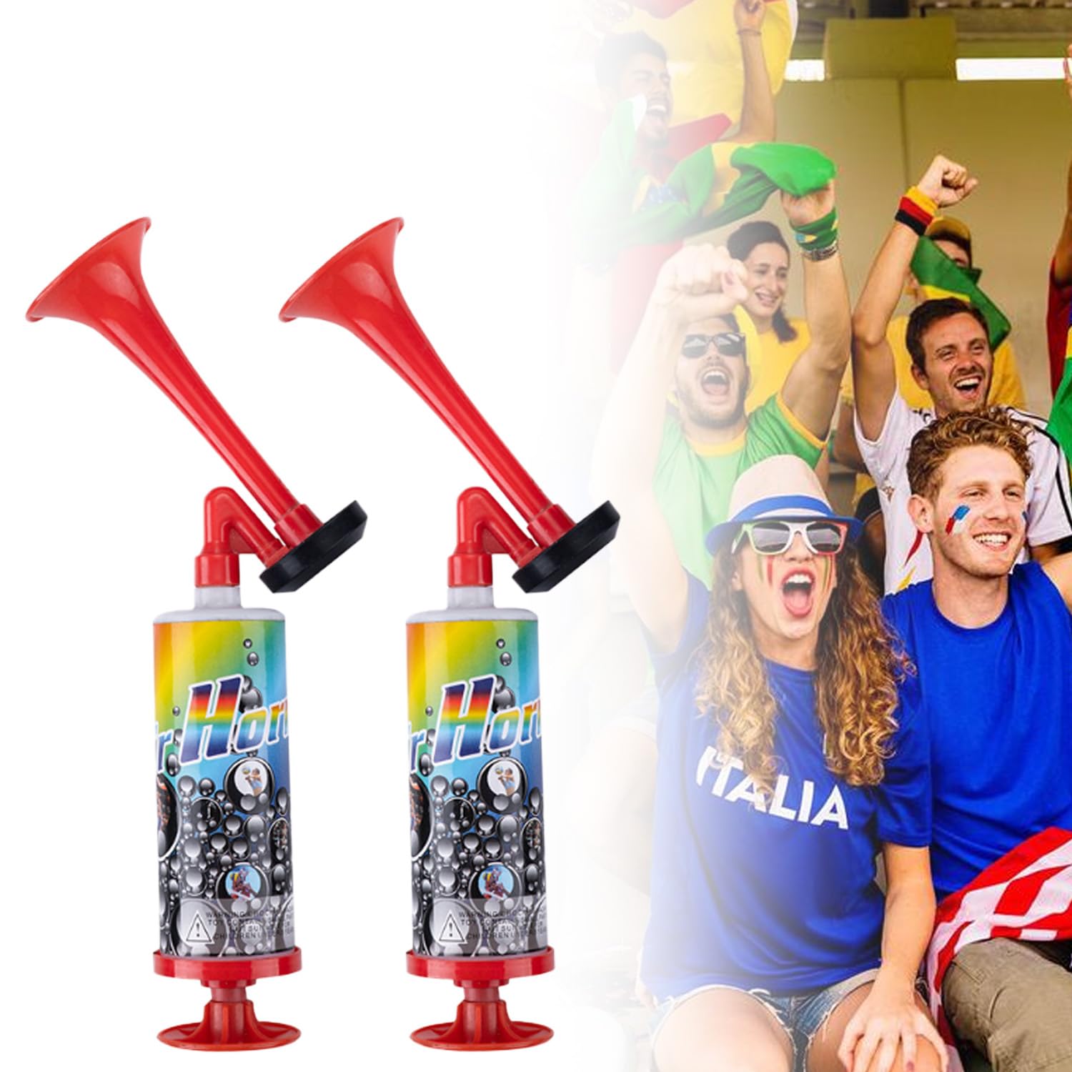 2x Air Horn Druckluft Fanfare - Handheld Tröte Für Fussball Fans & Sportevents