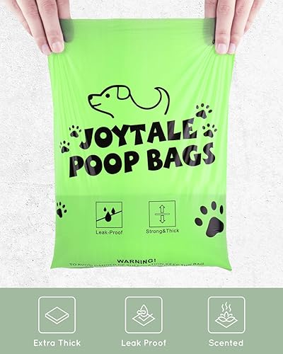 Miniatura 5 de Joytale Bolsas fuertes para excrementos de perro con dispensador y clip para correa, bolsa ultra gruesa y a prueba de fugas, bolsas de perro con