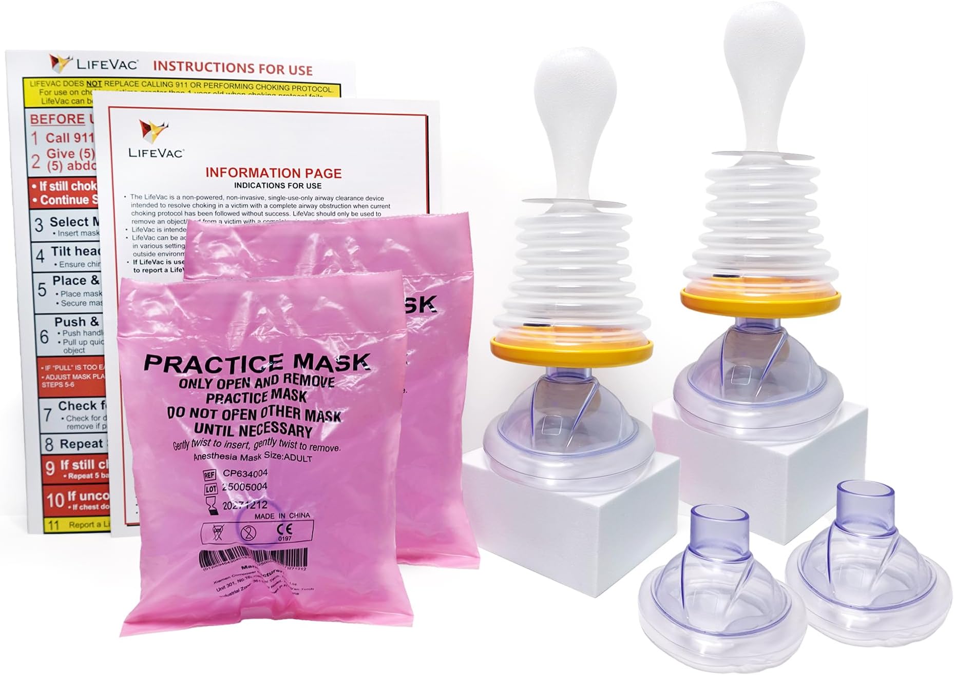 LifeVac Home Kit Pack of 2 - Choking Rescue Device, Portable Suction Rescue Device First Aid Kit for Kids and Adults, Portable Airway Suction Device | Anti Choking Device for Children and Adults