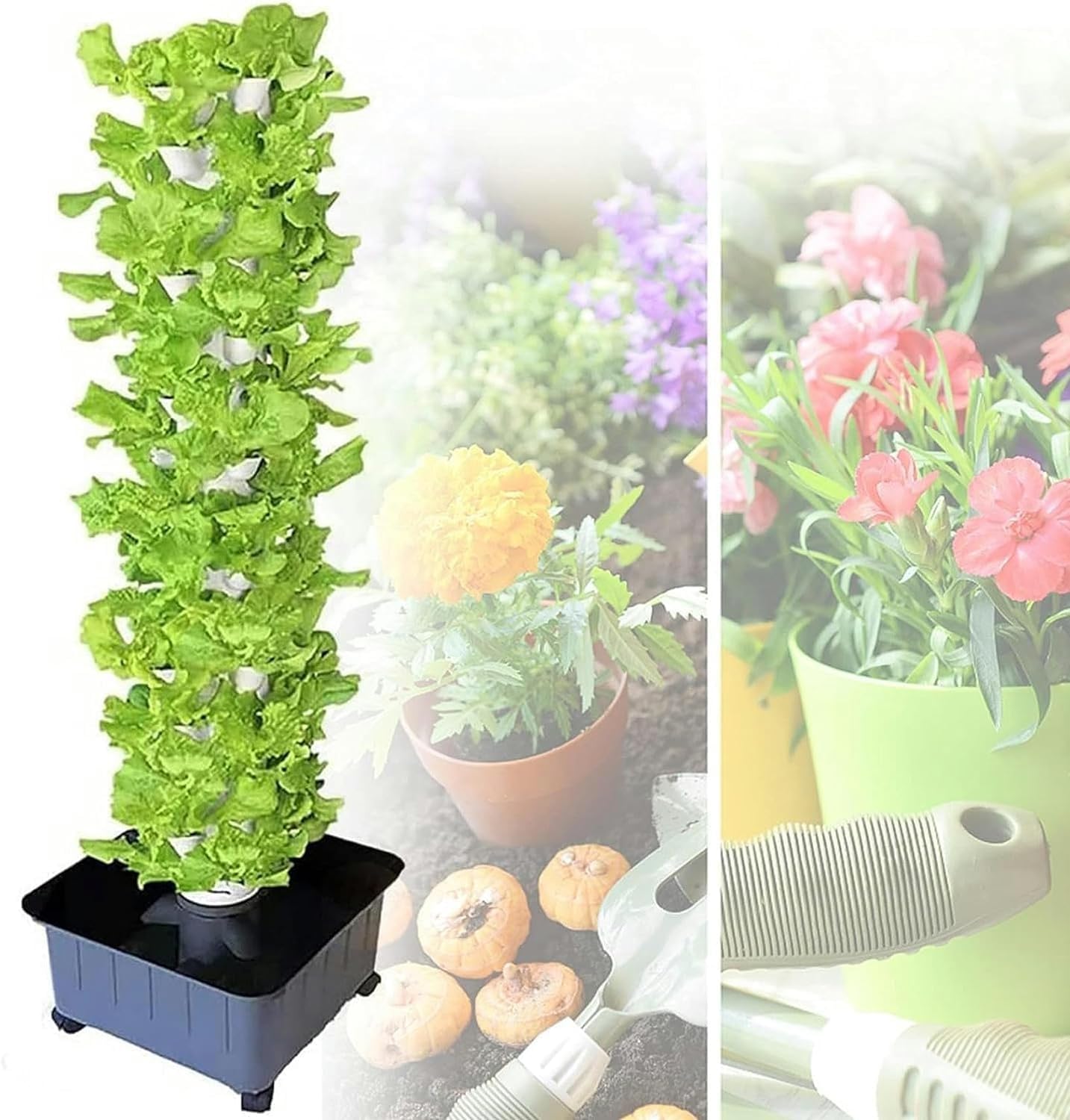 Sistema hidropónico de 45 Orificios, Kits de Cultivo hidropónico, Sistema de Cultivo hidropónico para Hierbas, Frutas y Verduras de Interior, Adaptador de Torre aeropónica, 1 Pieza