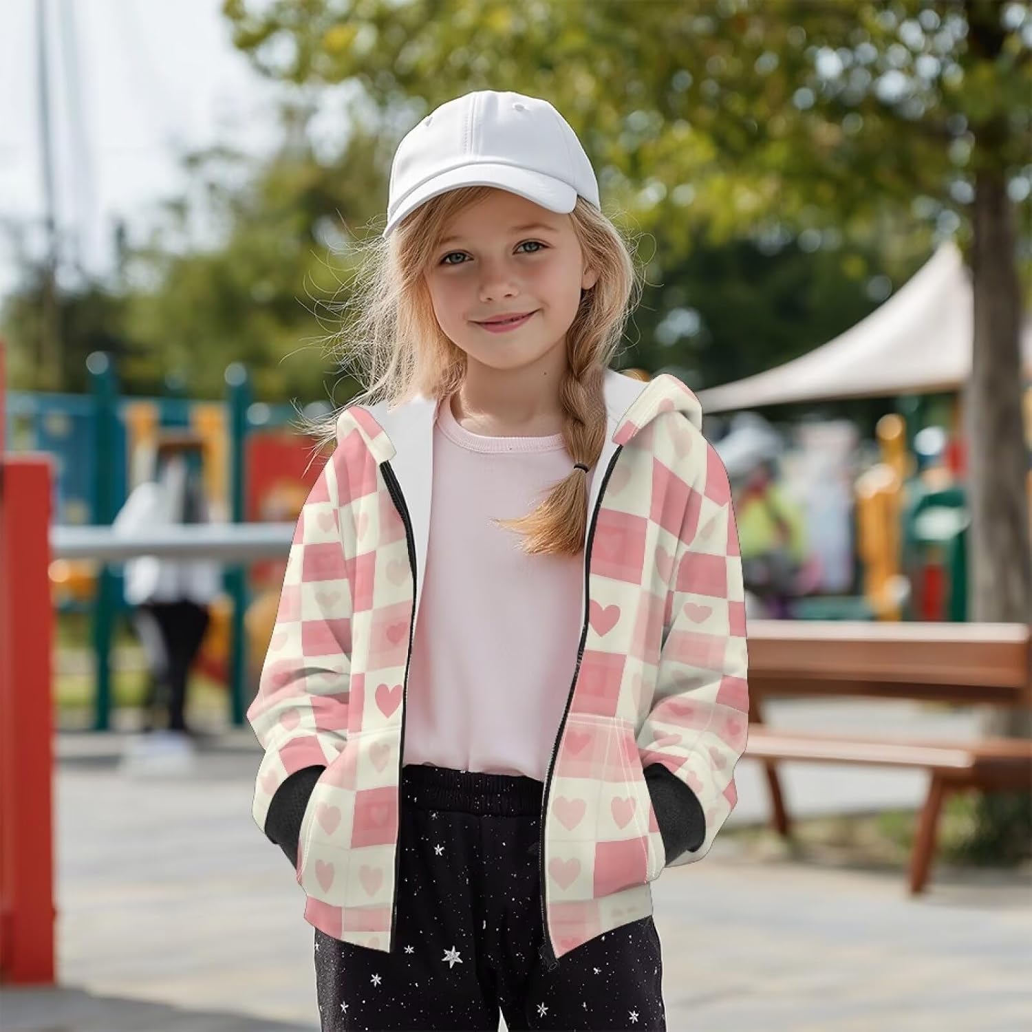 Girls Zip Up Hoodie Size 7-14 Kids Fleece Lined Sweatshirt Long Sleeve Hooded Tops Casual Fall Winter Clothes