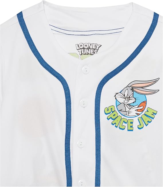 Space jam Boys' Tune Squad Boys Baseball Jersey Button Down Shirt