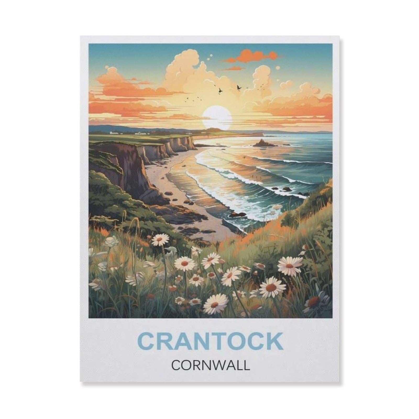 Vintage Art Metal Signs Funny Sign，Crantock Cornwall(15x30cm）