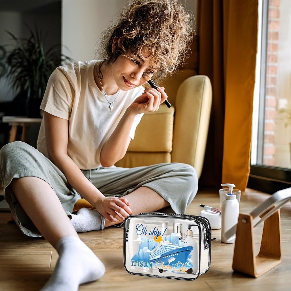 6 Pcs Clear Alaska Makeup Bags Gifts for Women, Beach Cruise Cosmetic Bag,Alaska Cruise Essentials, Travel PVC Waterproof Toiletry Bags for Girls Sister Daughter Nurse Teacher - Image 5