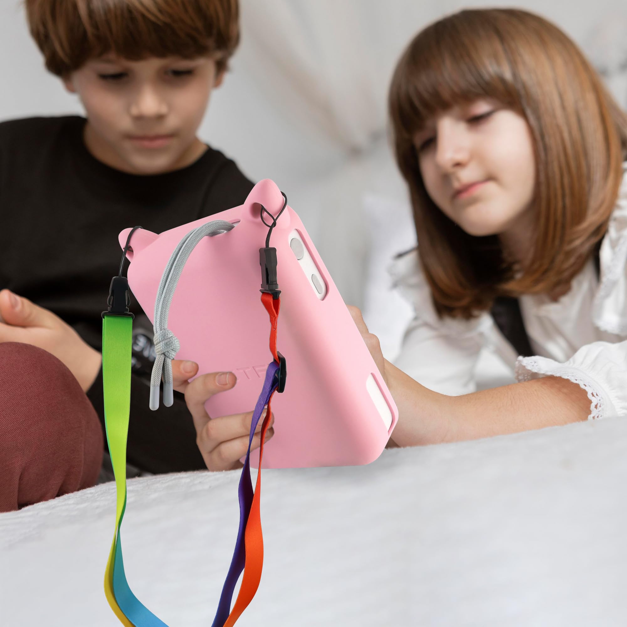 Custodia Protettiva per FABA+ Raccontastorie, Rosa | In Silicone, Cordino