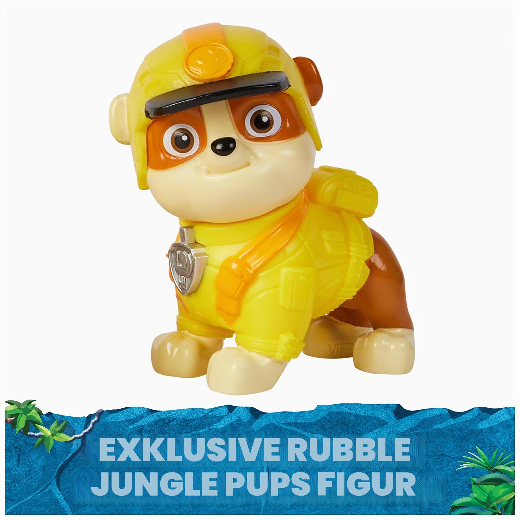 Paw Patrol Jungle Pups, Rubble Nashorn Fahrzeug, Spielzeug-Truck mit Sammel-Actionfigur, Kinderspielzeug für Jungen und Mädchen ab 3 Jahren
