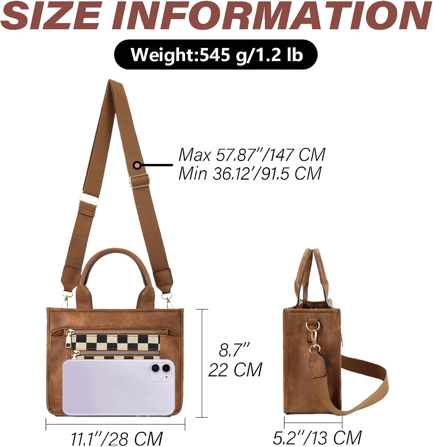 Checkered Crossbody Bag Vegan Leather Shoulder Purse Plaid Slouchy Tote Handbags for Women - Image 6