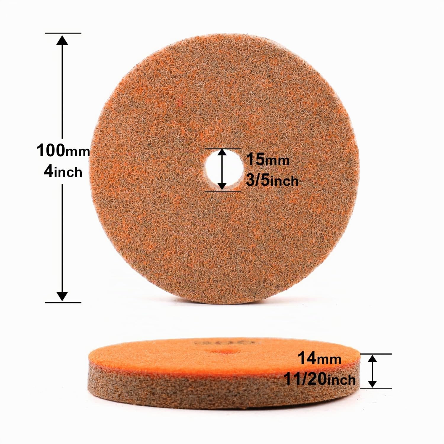 4 pouces tampons de polissage diamant en fibre d'éponge pour le polissage humide à l'aide de tampons de polissage en marbre granit chamois de pierre 7 pièces/ensemble