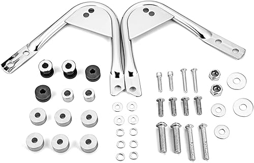Kit de herramientas de acoplamiento trasero desmontable cromado compatible con rack de montaje de dos arribas, paquete turístico compatible con